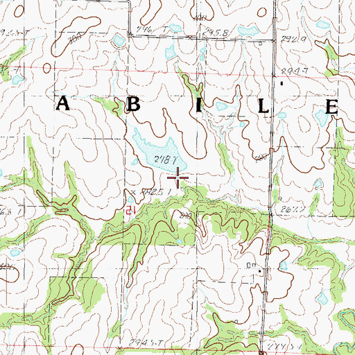 Topographic Map of Sloan Lake Dam, MO