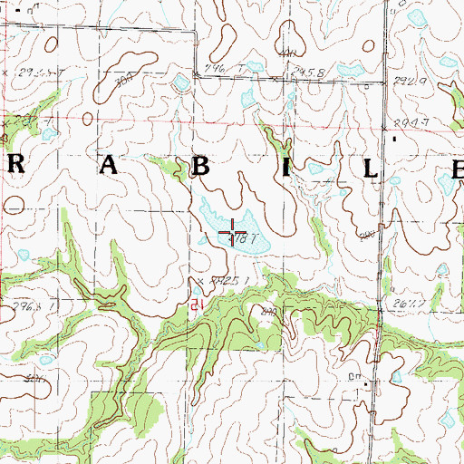 Topographic Map of Sloan Lake, MO