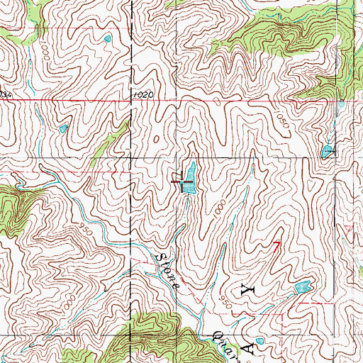 Topographic Map of Miller Lake Dam, MO