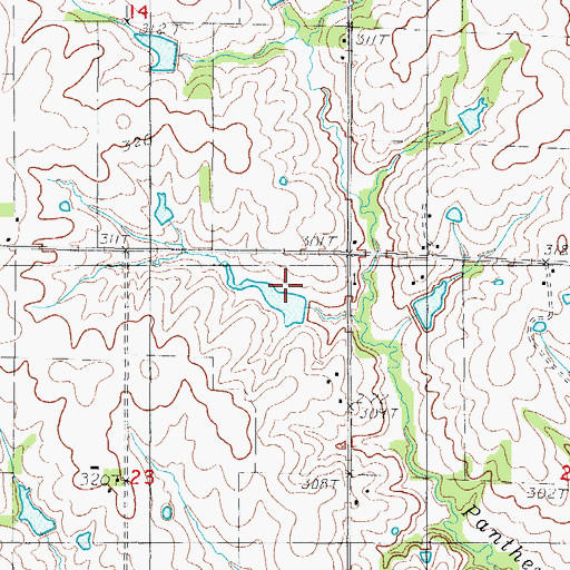Topographic Map of Tuggles Dam, MO