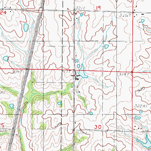 Topographic Map of Ally Lake, MO