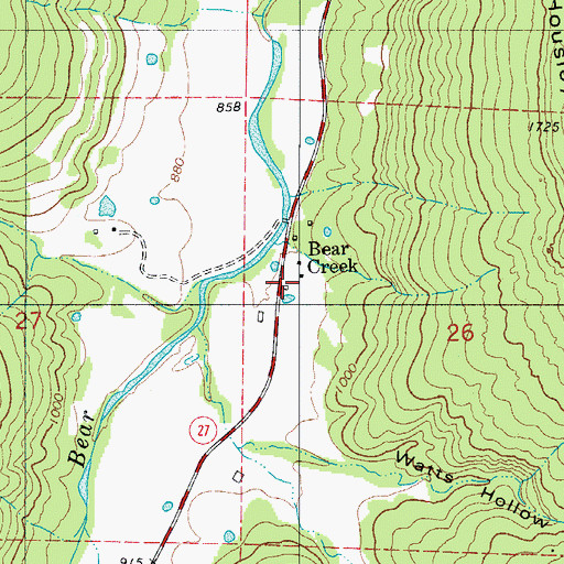 Topographic Map of Bear Creek, AR