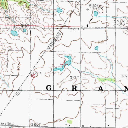 Topographic Map of Hallock Lake, MO