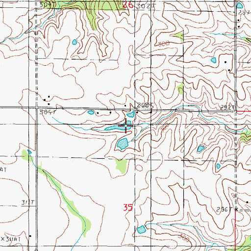 Topographic Map of Fordyce Lake Dam, MO