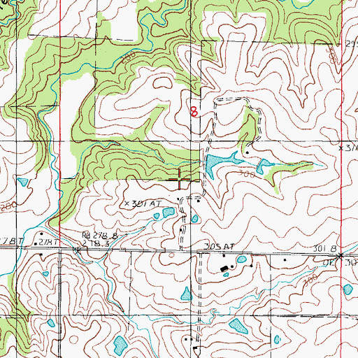 Topographic Map of Harcomo Lake Dam, MO