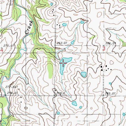 Topographic Map of Creason Lake, MO