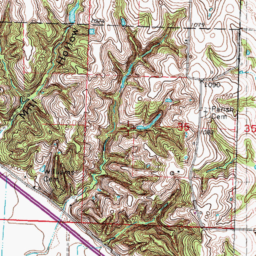 Topographic Map of Lescher Lake, MO