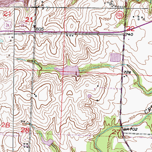 Topographic Map of Wellington-Napoleon Watershed Structure V-21 Dam, MO