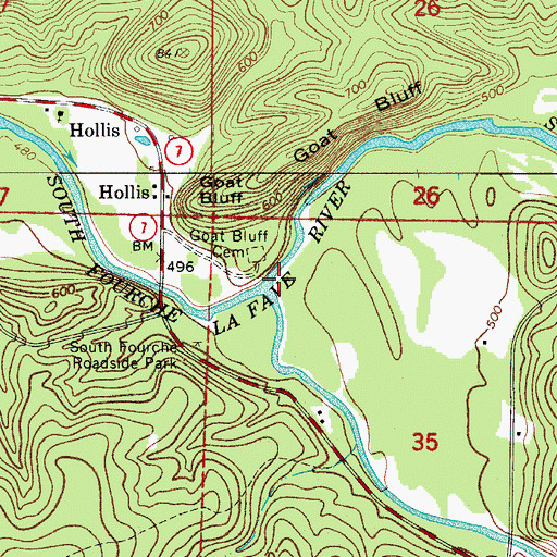 Topographic Map of Bear Creek, AR