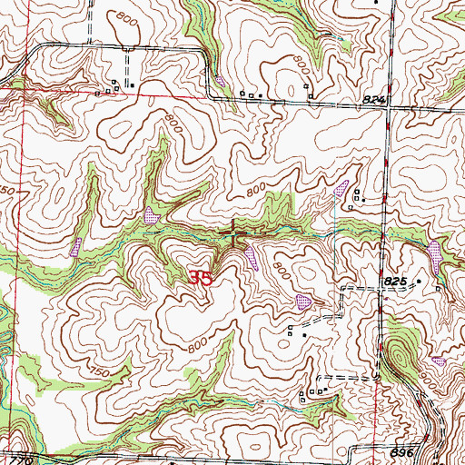 Topographic Map of Huenfeld Lake Dam, MO