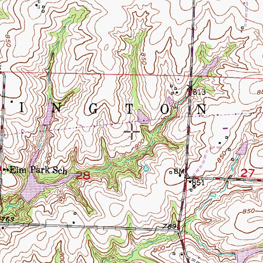 Topographic Map of Hoeppner North Lake Dam, MO