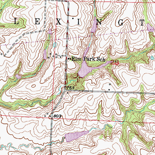Topographic Map of Little Sni-A-Bar Watershed Structure Number 29 Dam, MO