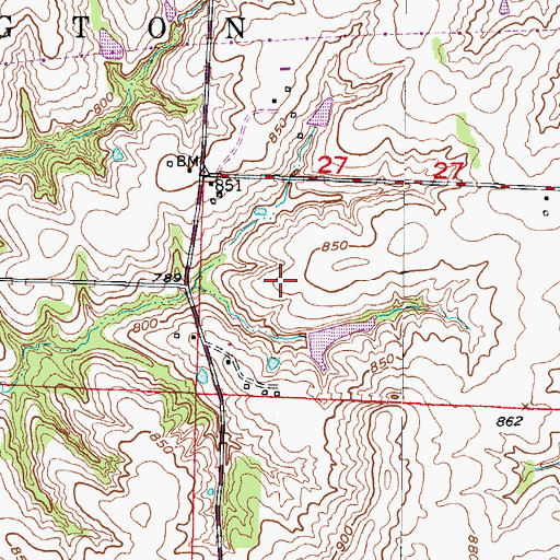 Topographic Map of Little Sni-A-Bar Watershed Structure Number 28 Dam, MO