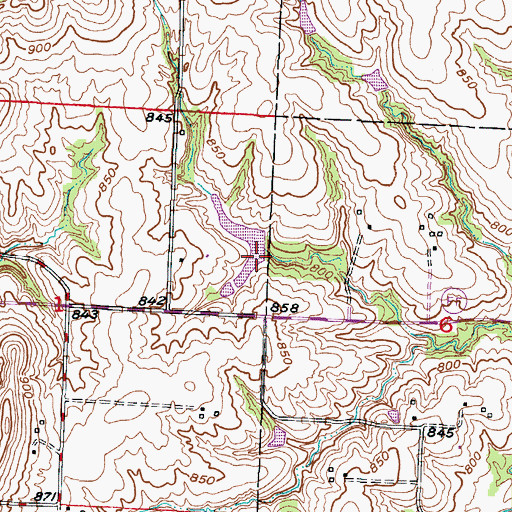 Topographic Map of Fahrmeier Lake Dam, MO
