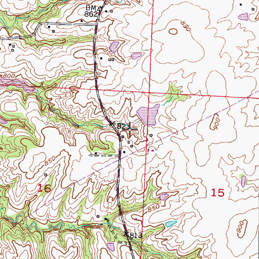 Topographic Map of Little Sni-A-Bar Watershed Structure Number 41 Dam, MO