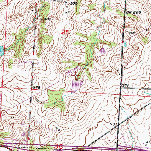 Topographic Map of Little Sni-A-Bar Watershed Structure Number 45 Dam, MO