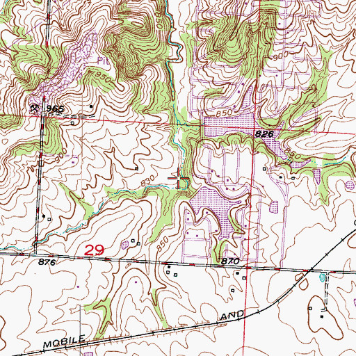 Topographic Map of Land of Lakes Dam South, MO
