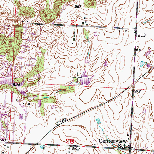 Topographic Map of Little Sni-A-Bar Watershed Structure Number 43 Dam, MO