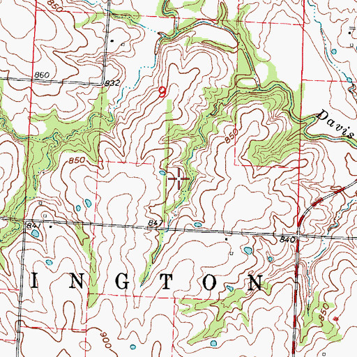 Topographic Map of Bartlett Lake Dam, MO