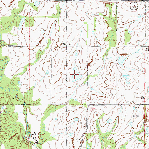 Topographic Map of Clark Lake, MO