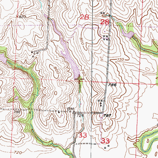 Topographic Map of Potter Lake Dam, MO