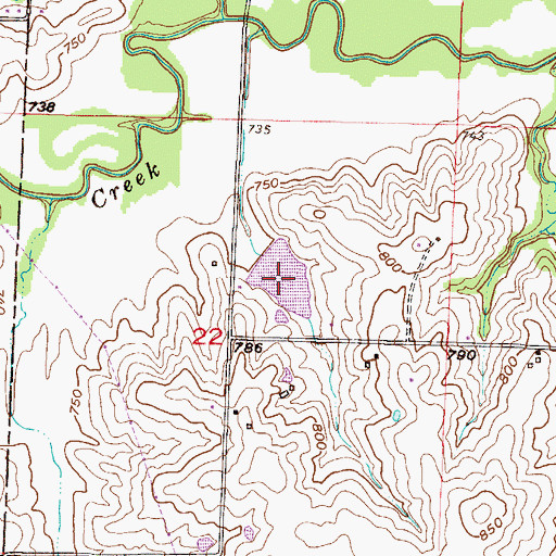 Topographic Map of Holiday Lake, MO