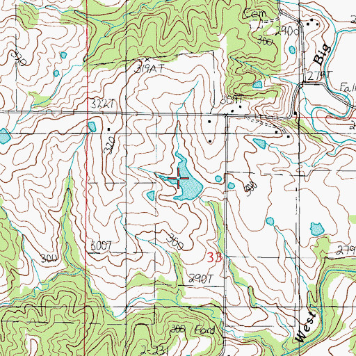 Topographic Map of Hintz Lake Dam, MO