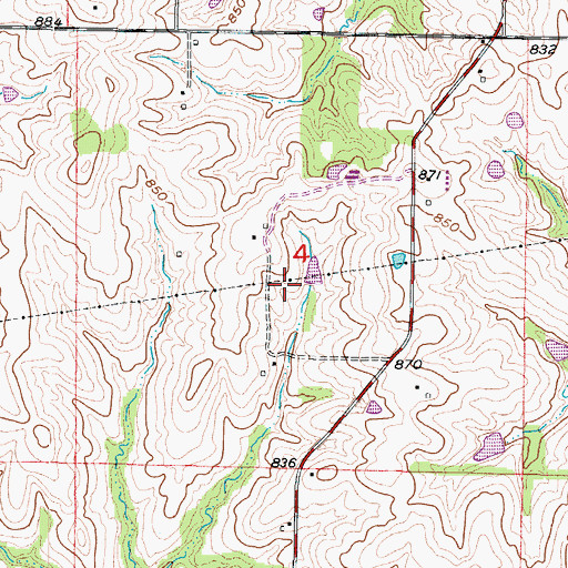Topographic Map of Oyler Lake Dam, MO