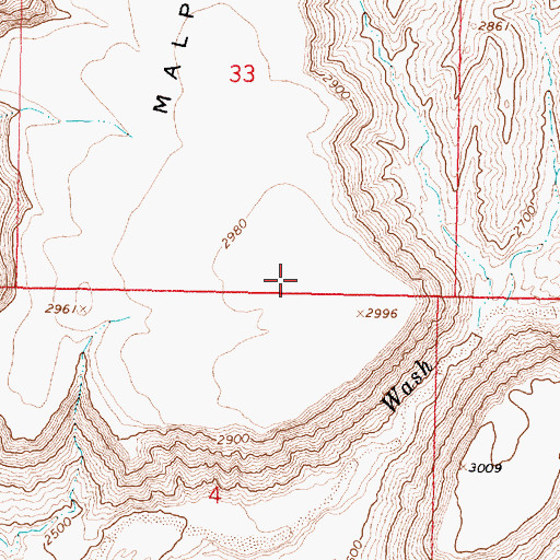 Topographic Map of Malpais Mesa, AZ