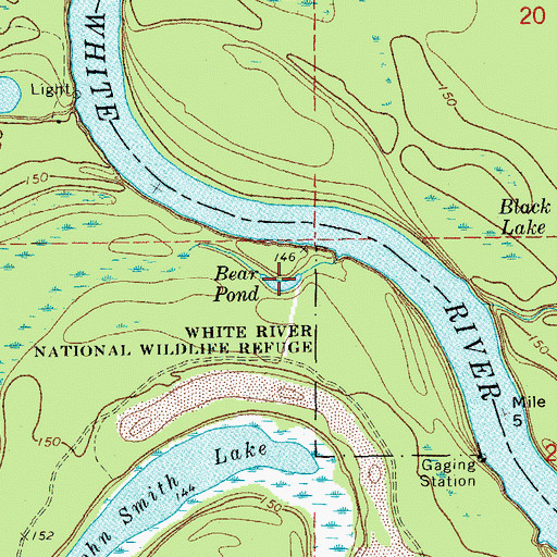 Topographic Map of Bear Pond, AR