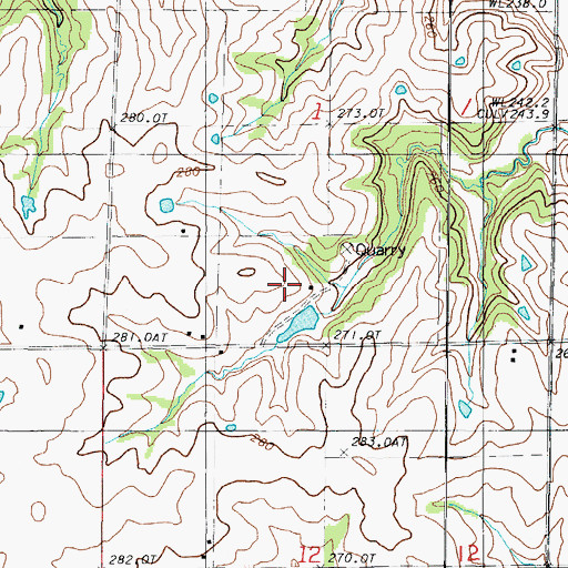 Topographic Map of Mann Lake Dam, MO