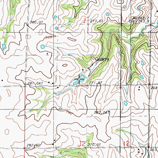 Topographic Map of Mann Lake, MO