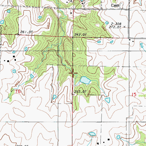 Topographic Map of Sieck Lake Dam, MO