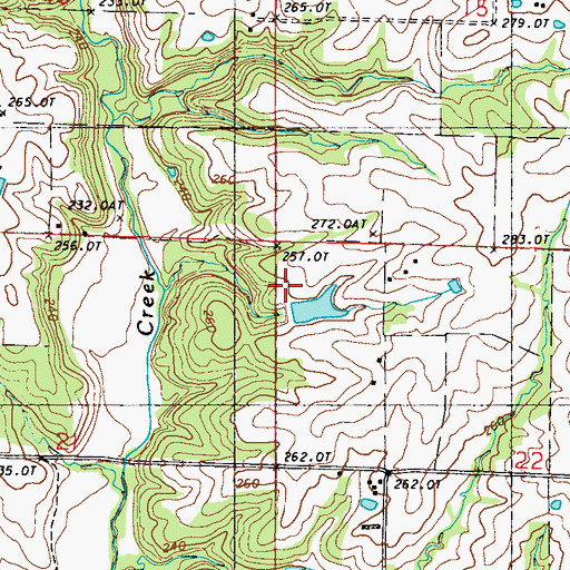 Topographic Map of Froman Lake Dam, MO