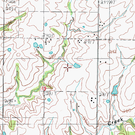 Topographic Map of Gates Lake Dam, MO