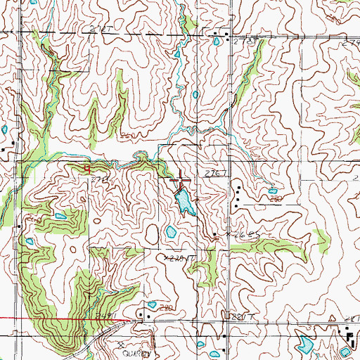 Topographic Map of Ratliff Lake Dam, MO