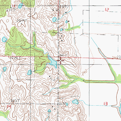 Topographic Map of Lake O' the Woods Dam, MO