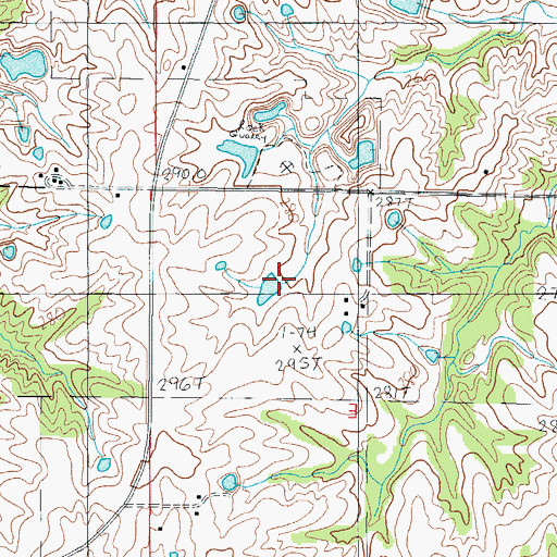Topographic Map of Hamilton Lake Dam, MO
