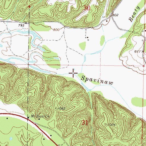 Topographic Map of Beaty Creek, OK