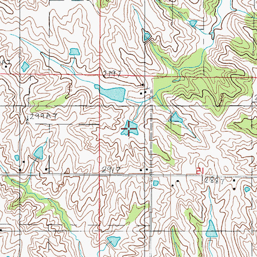 Topographic Map of Taylor Lake South, MO