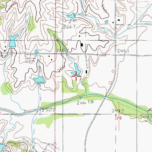 Topographic Map of Leazenby Lake Section 14 Dam, MO