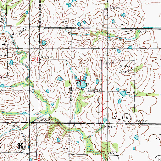 Topographic Map of Mlika Lake Dam, MO