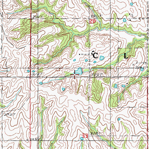 Topographic Map of Pelzer Lake Dam, MO