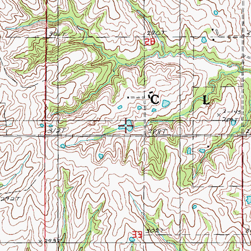 Topographic Map of Pelzer Lake, MO