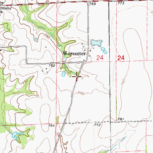 Topographic Map of Azdell Lake Dam, MO