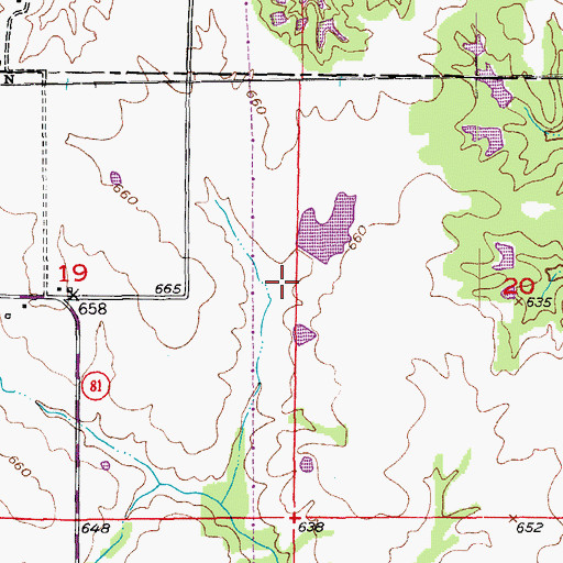 Topographic Map of Willer Lake Section 20 Dam, MO