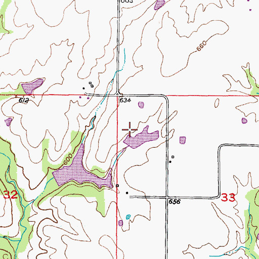 Topographic Map of Willer Lake Dam, MO