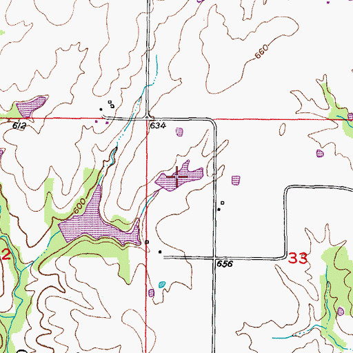 Topographic Map of Willer Lake, MO