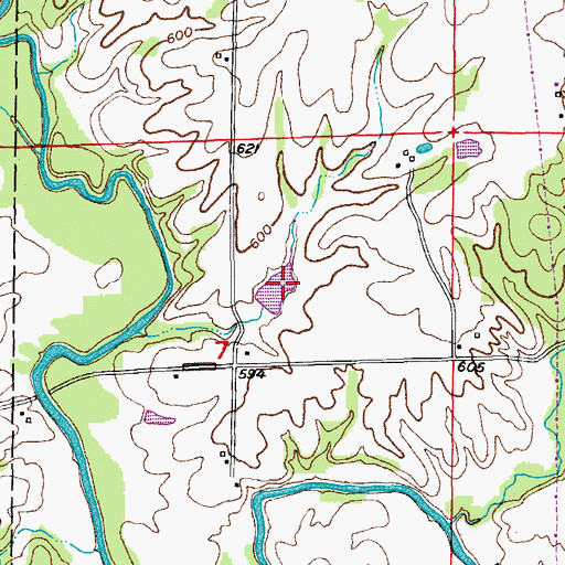 Topographic Map of Uhlmeyer Lake Dam, MO