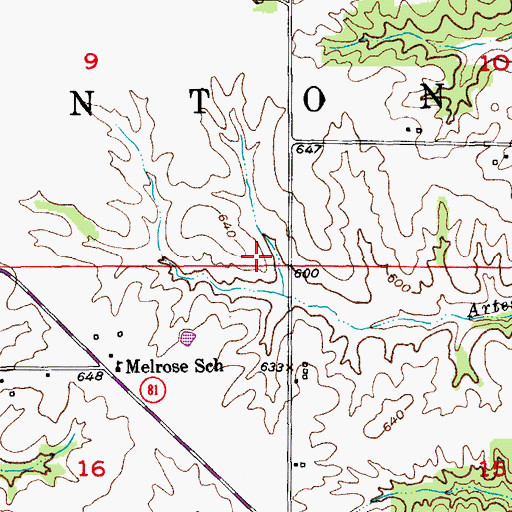 Topographic Map of Buck-Doe Run Watershed Structure Number 27b Dam, MO
